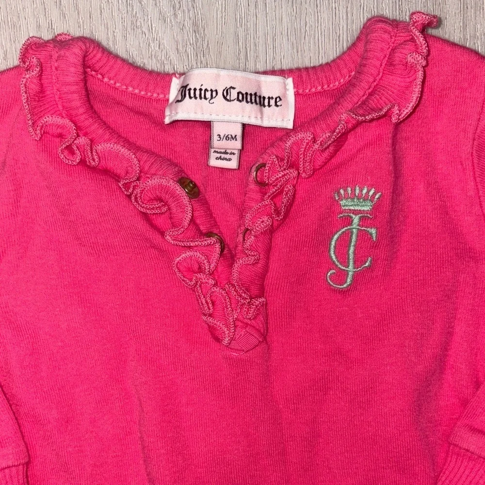 267. Juicy Couture Vintage Vibrant Pink Baby Set Size 3-6 Months